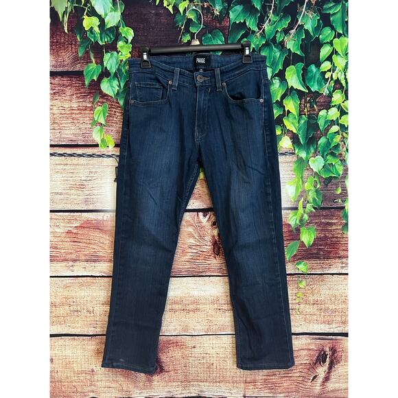 Paige Federal Straight Leg Crop Capri Jeans Mid Rise Dark Wash Womens 30/10 - Picture 1 of 7